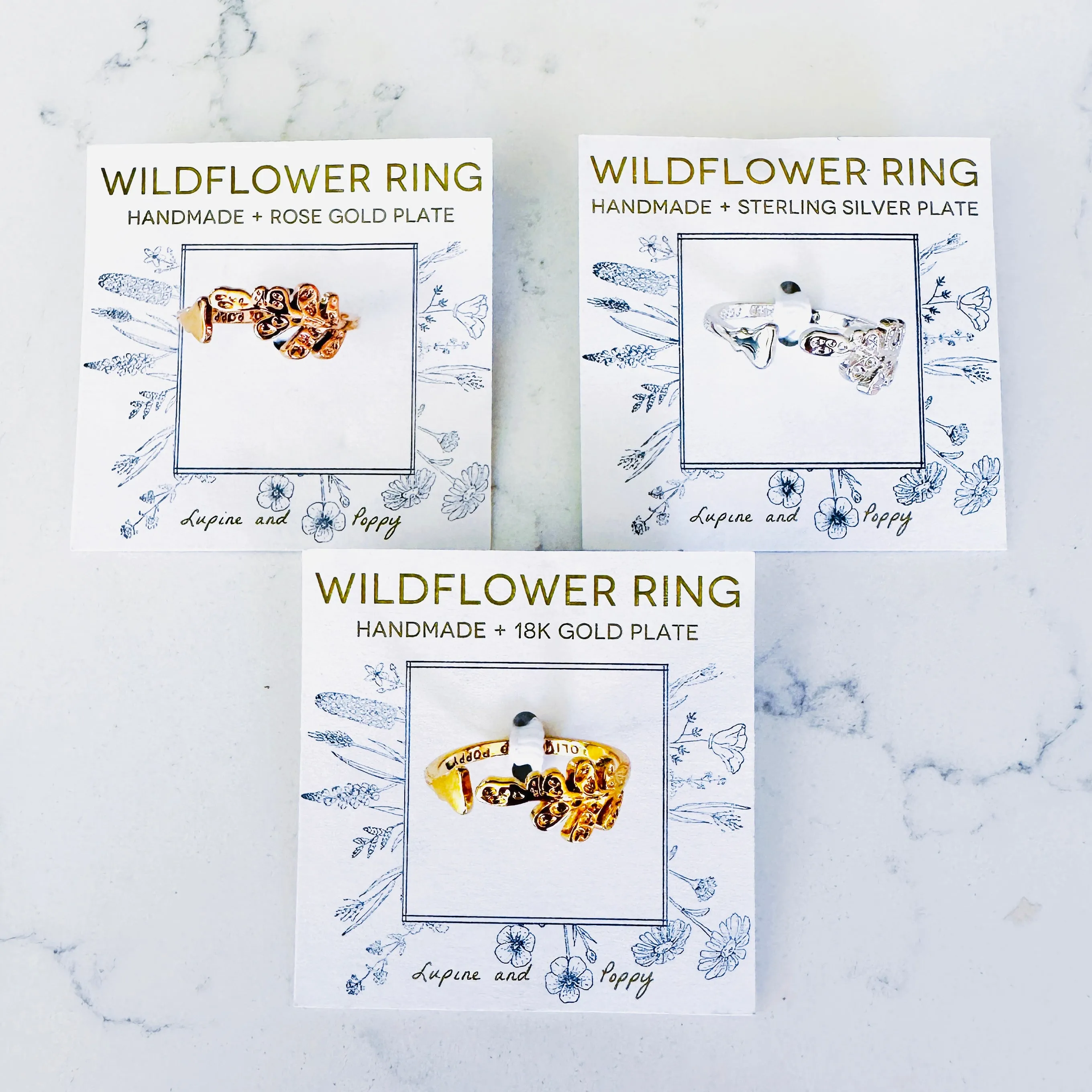 Wine Country Wildflower Ring - Silver