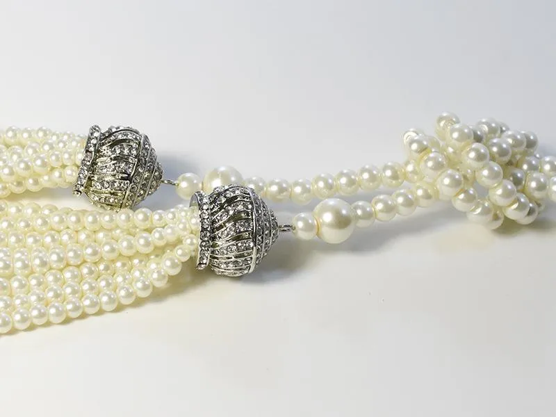 Women Fashion Faux Pearl Tassel Pendant Long Necklace|JaosWish