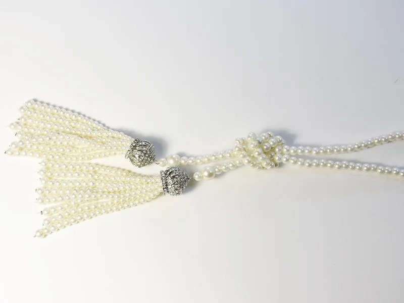 Women Fashion Faux Pearl Tassel Pendant Long Necklace|JaosWish