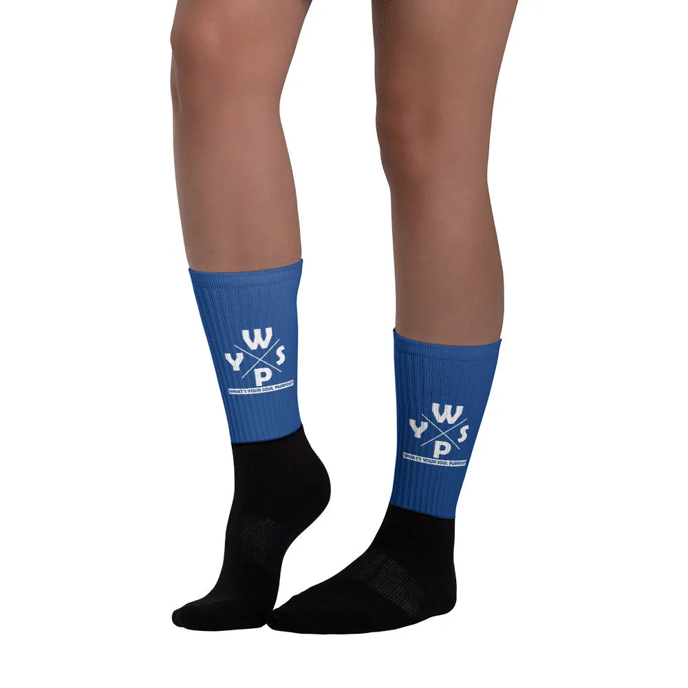 WYSP - What's Your Soul Purpose? - Ozark - Blue & Black Foot Sublimated Socks