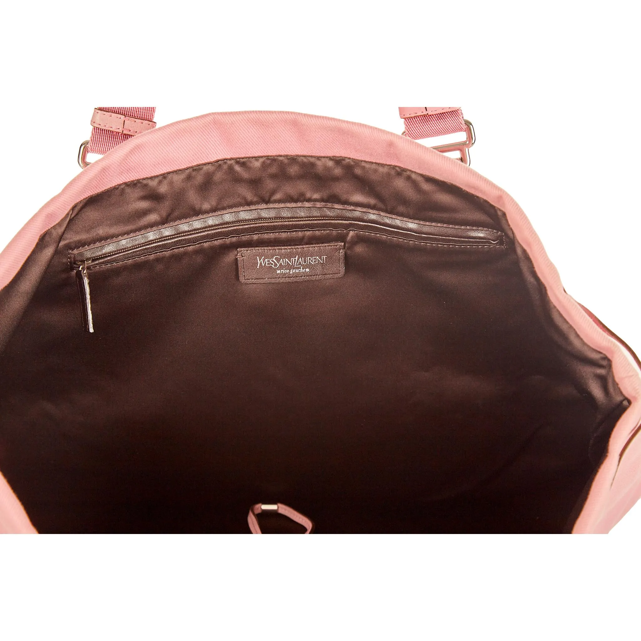 YSL Pink Canvas Logo Tote