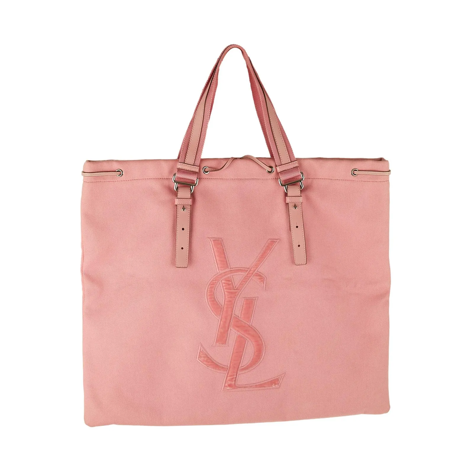 YSL Pink Canvas Logo Tote