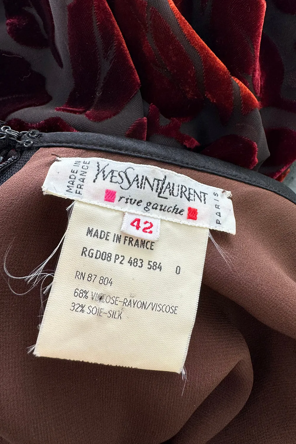 Yves Saint Laurent Fall 1998 Silk Devore