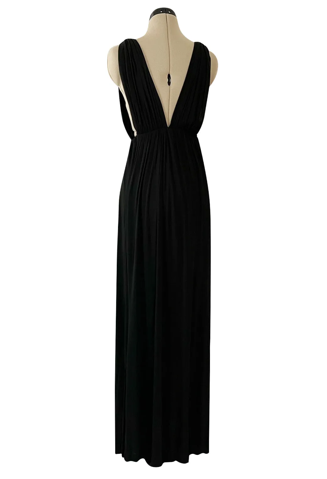 Yves Saint Laurent Spring 1973 Black Jersey Plunge