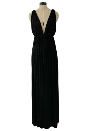 Yves Saint Laurent Spring 1973 Black Jersey Plunge