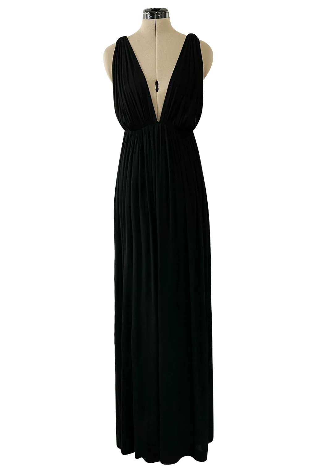 Yves Saint Laurent Spring 1973 Black Jersey Plunge