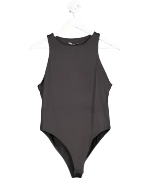 ZARA Black Gathered Polyamide Bodysuit UK M