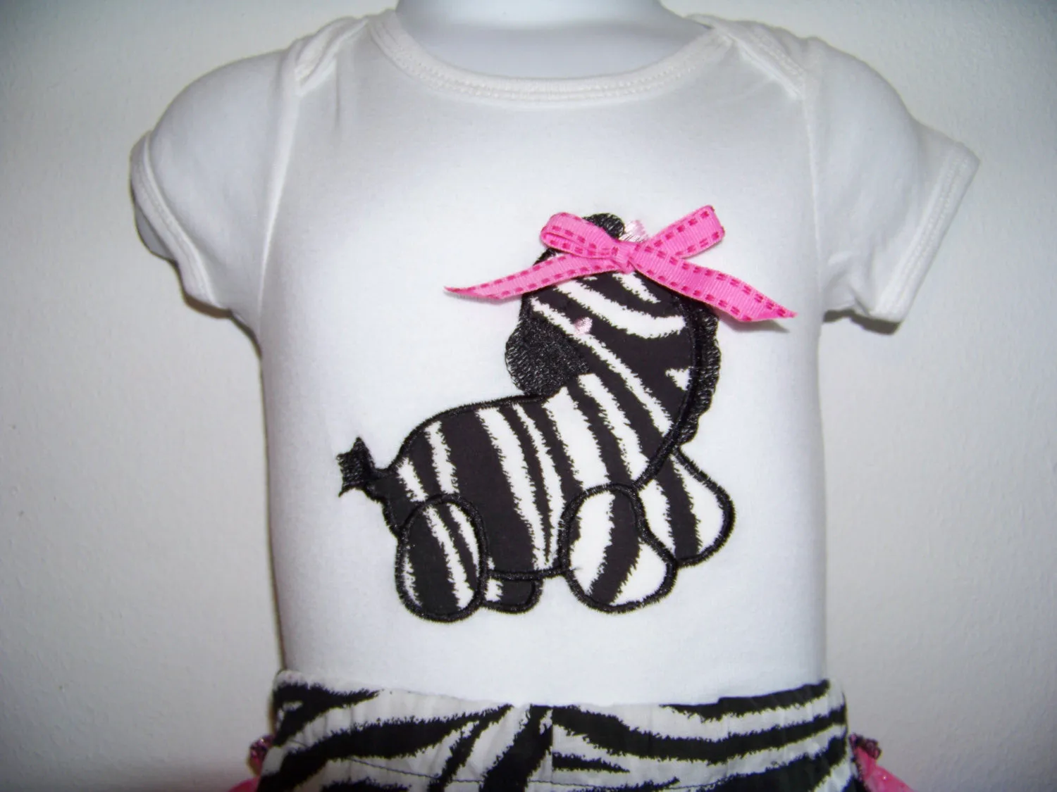 Zebra Ruffle Bottom Size 3/6 Month Set